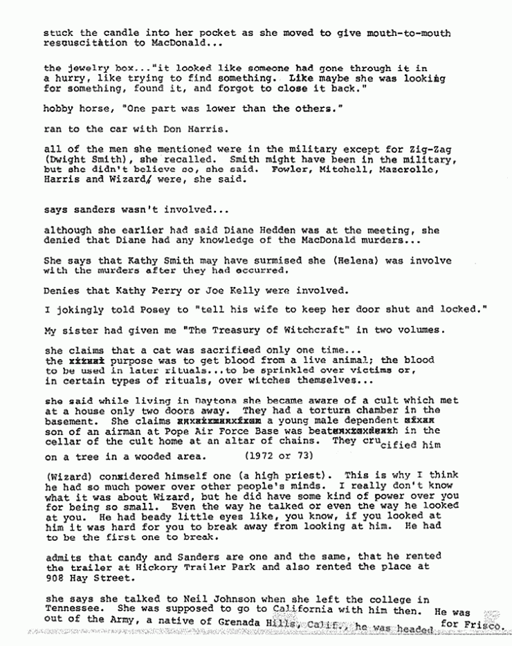 December 6, 1980: Excerpts from statement of Helena Stoeckley, p. 3 of 3