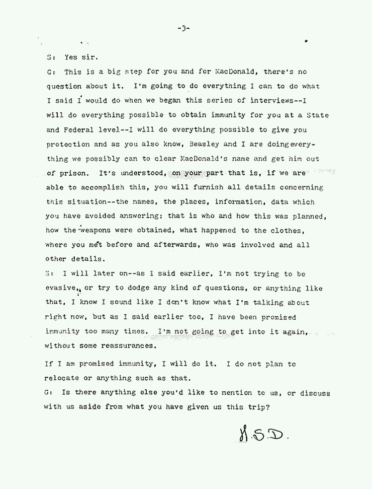 May 24, 1982: Statement of Helena Stoeckley to Ted Gunderson and P. E. Beasley, p. 3 of 7