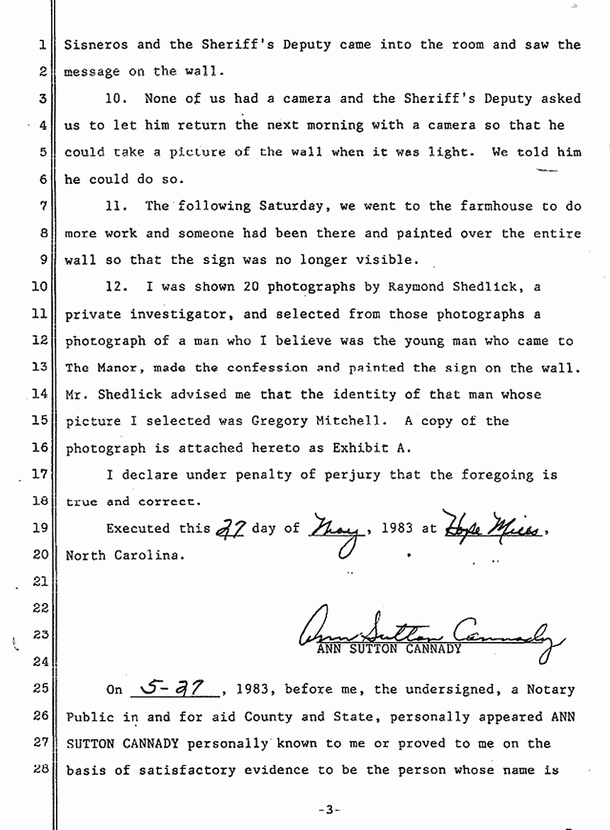 May 27, 1983: Declaration of Ann Sutton Cannady re: The Manor p. 3 of 4