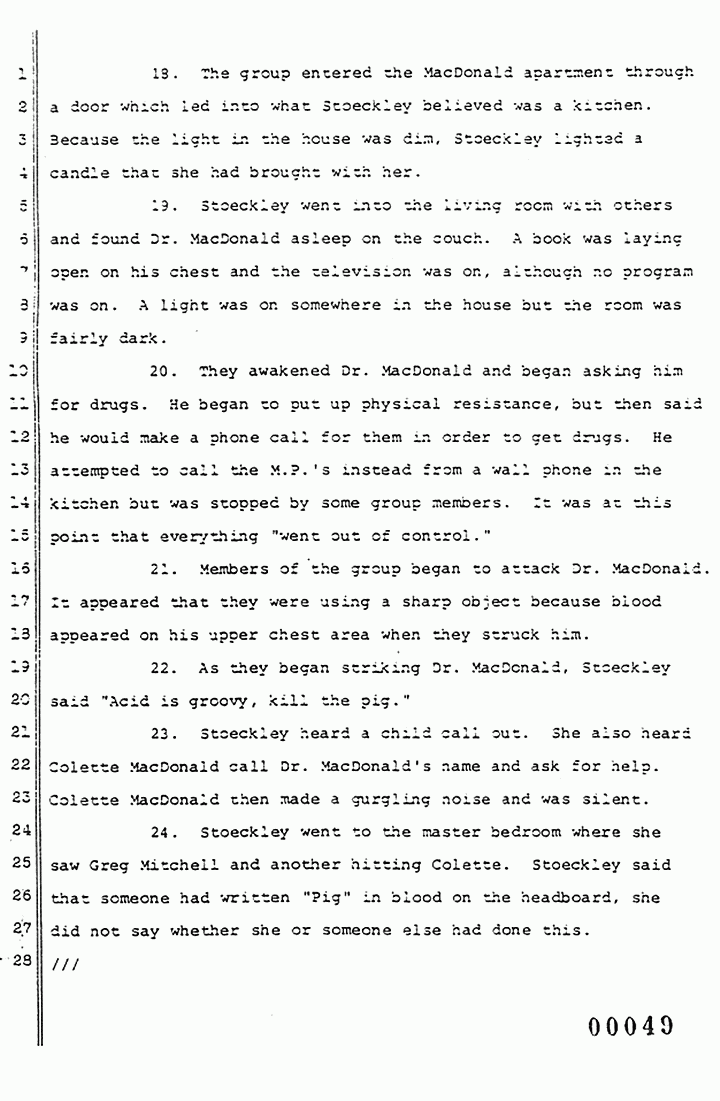 April 3, 1984: Unsigned Declaration of Ted Gunderson re: Helena Stoeckley, p. 4 of 6