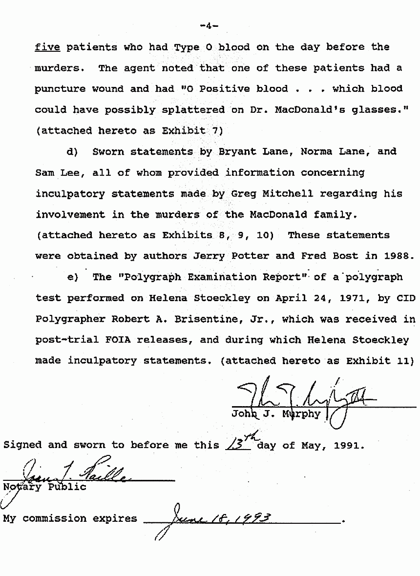May 13, 1991: Affidavit #2 of John Murphy p. 4 of 4