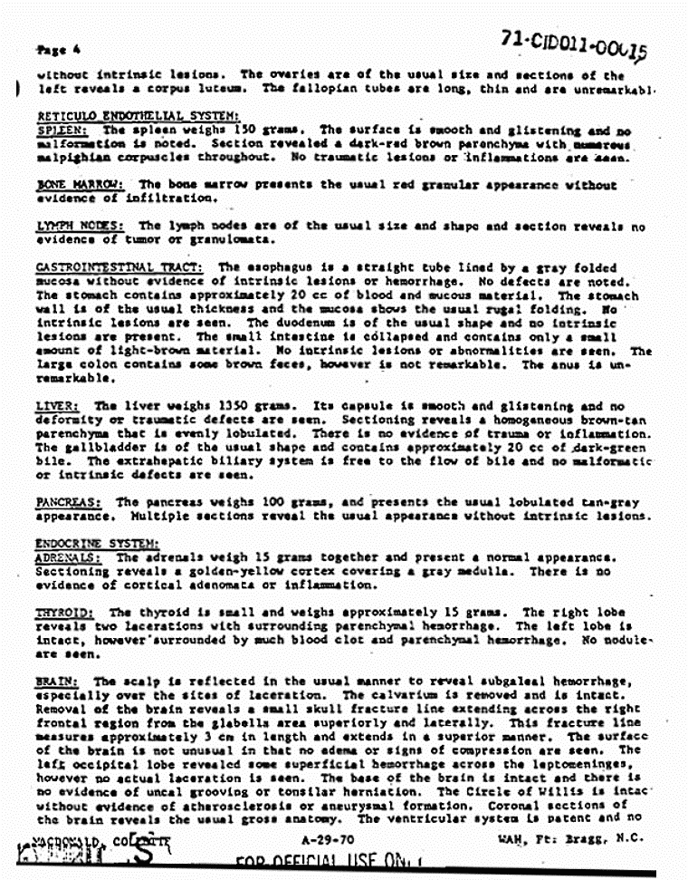 Death certificate and autopsy report of Colette MacDonald, p. 5 of 13