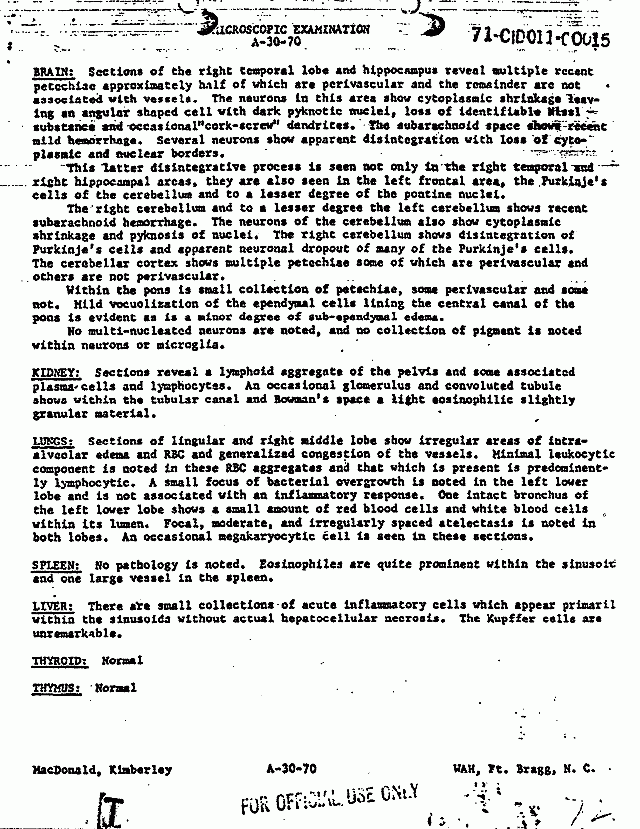 Death certificate and autopsy report of Kimberley MacDonald, p. 5 of 13