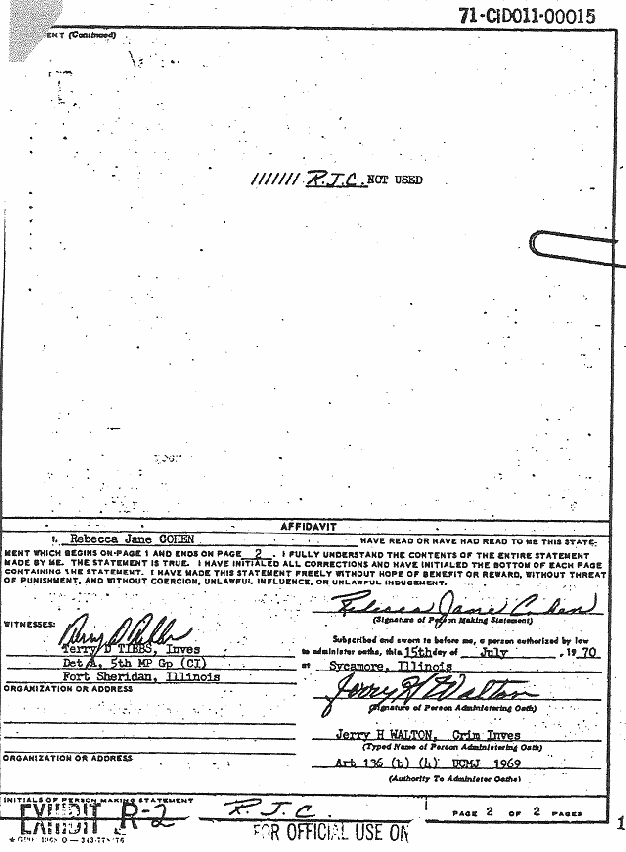 July 15, 1970: Statement of Rebecca Cohen re: Colette's Feb. 16 class discussion, p. 2 of 2