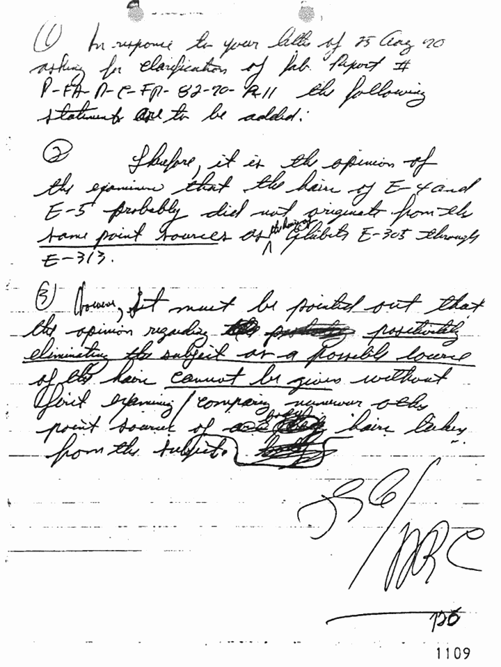 September 2, 1970: Notes of Janice Glisson (CID) re: USACIL Report P-FA-D-C-FP-82-70-R-11 (Addendum) September 2, 1970: Notes of Janice Glisson (CID) re: USACIL Report P-FA-D-C-FP-82-70-R-11 (Addendum)
