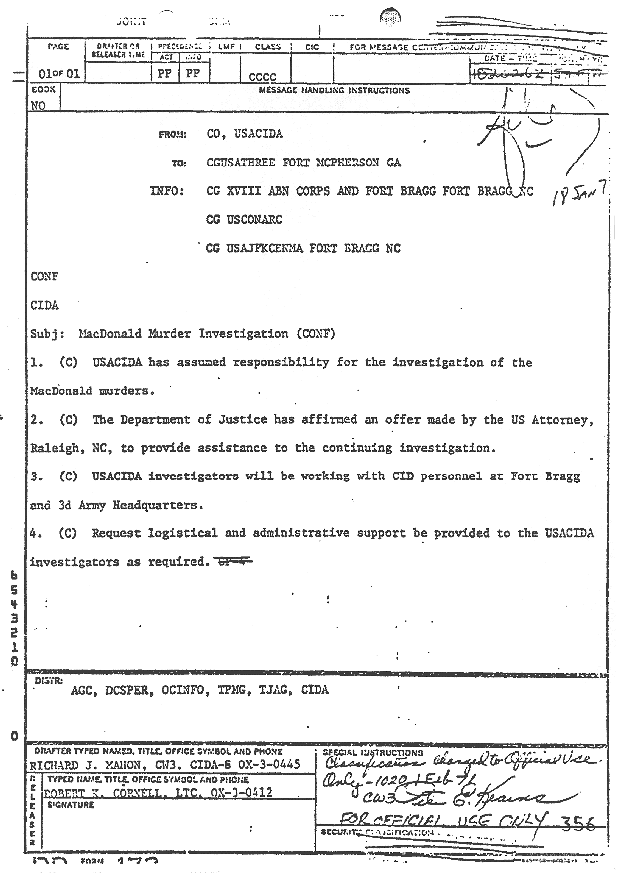 CID Standard Operating Procedure re: investigation, p. 1 of 2
