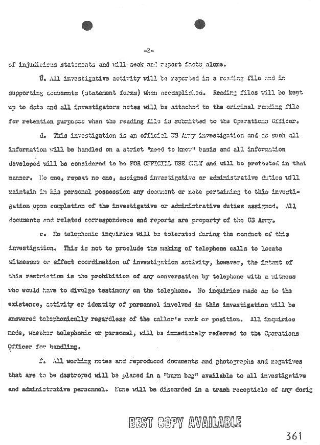 CID Standard Operating Procedure re: investigation, p. 4 of 5