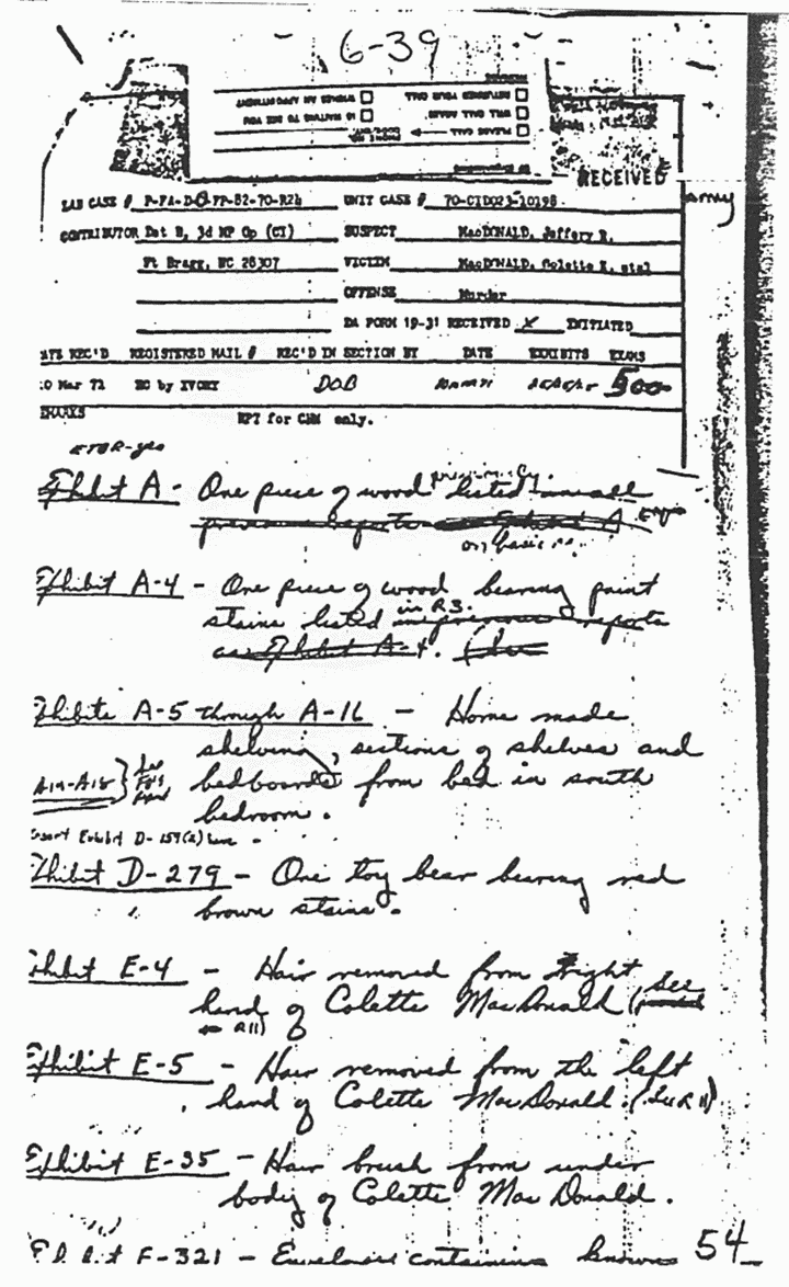 March 10, 1971: Work sheets of Dillard Browning (CID) re: USACIL Report P-FA-D-C-FP-82-70-R24, p. 1 of 3