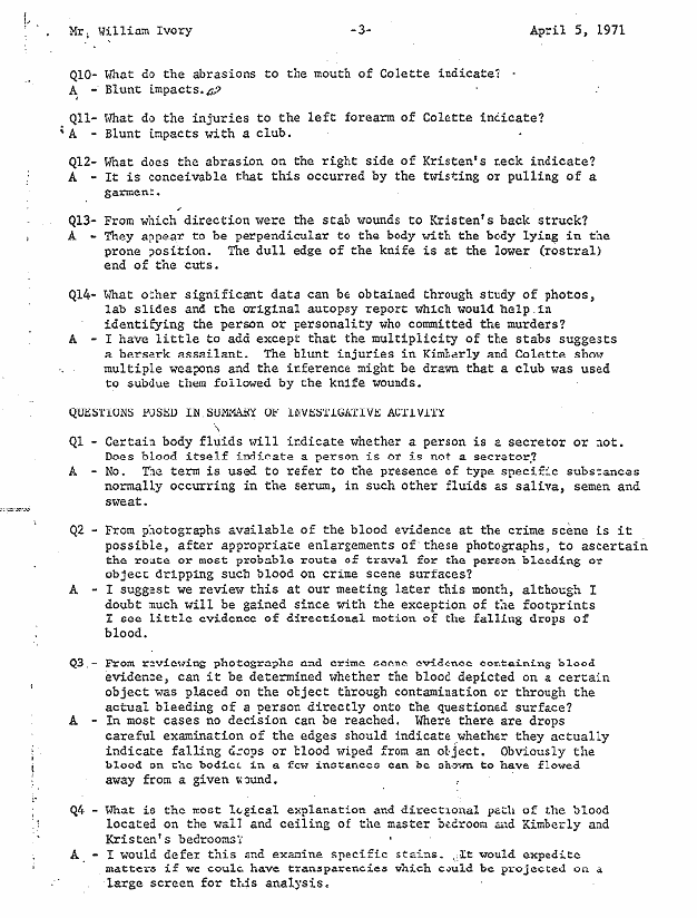 April 5, 1971: Letter from Dr. Russell Fisher to William Ivory re: clarifications, p. 3 of 5