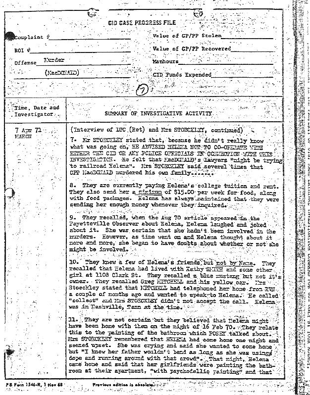 April 7, 1971: Case Progress File re: contacting Mr. and Mrs. Clarence Stoeckley, p. 3 of 4