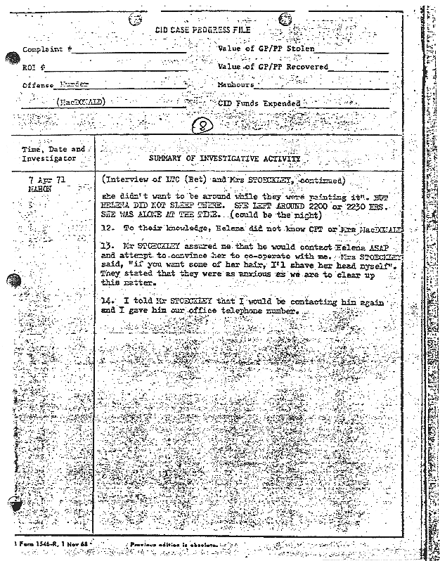 April 7, 1971: Case Progress File re: contacting Mr. and Mrs. Clarence Stoeckley, p. 4 of 4
