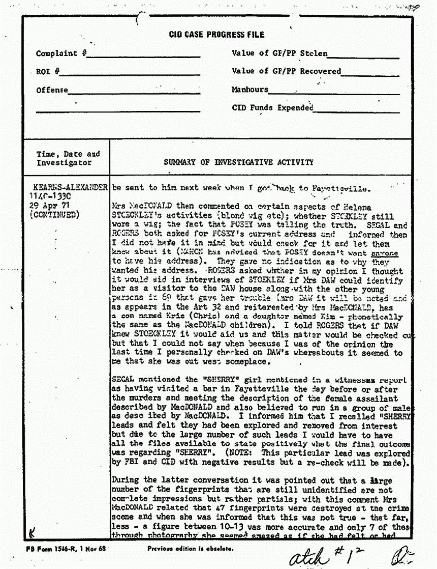 April 29, 1971: Case Progress File, p. 2 of 8