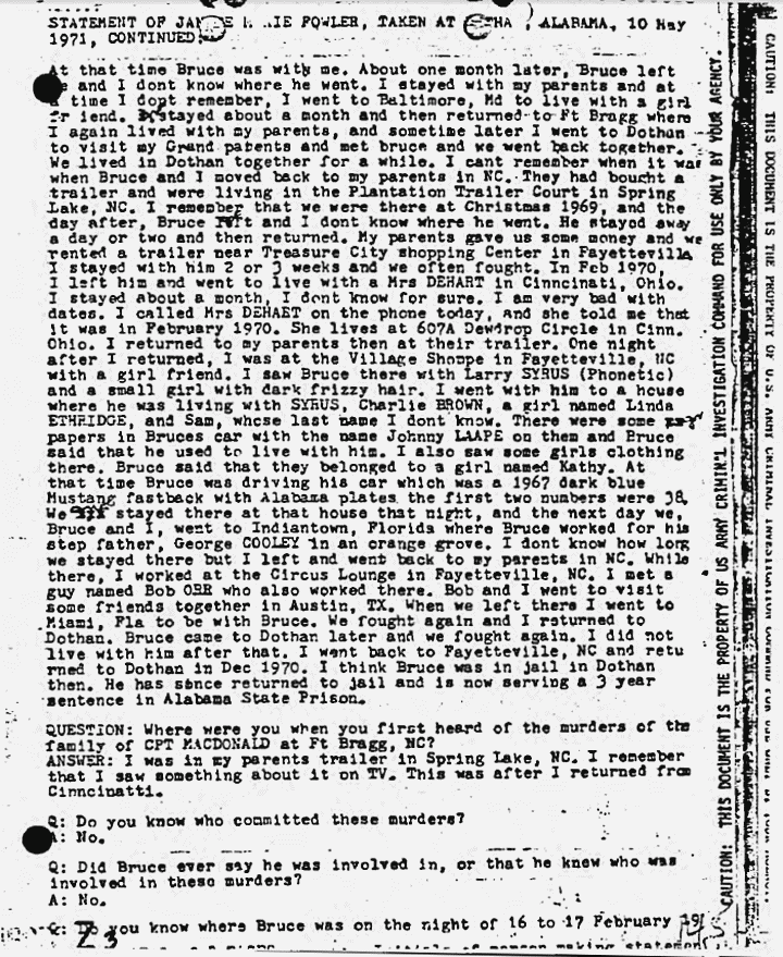 May 10, 1971: Statement of Janice Fowler, p. 2 of 3