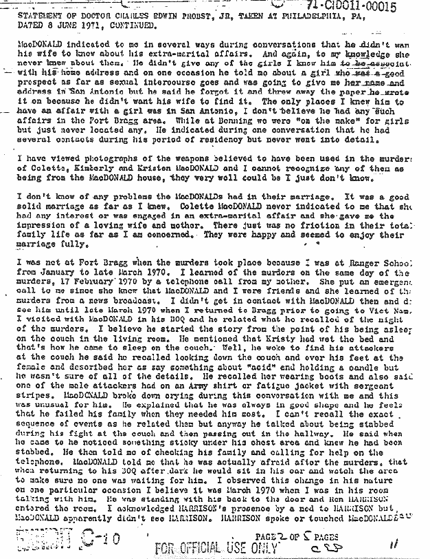June 8, 1971: Statement of Charles Probst, p. 2 of 5
