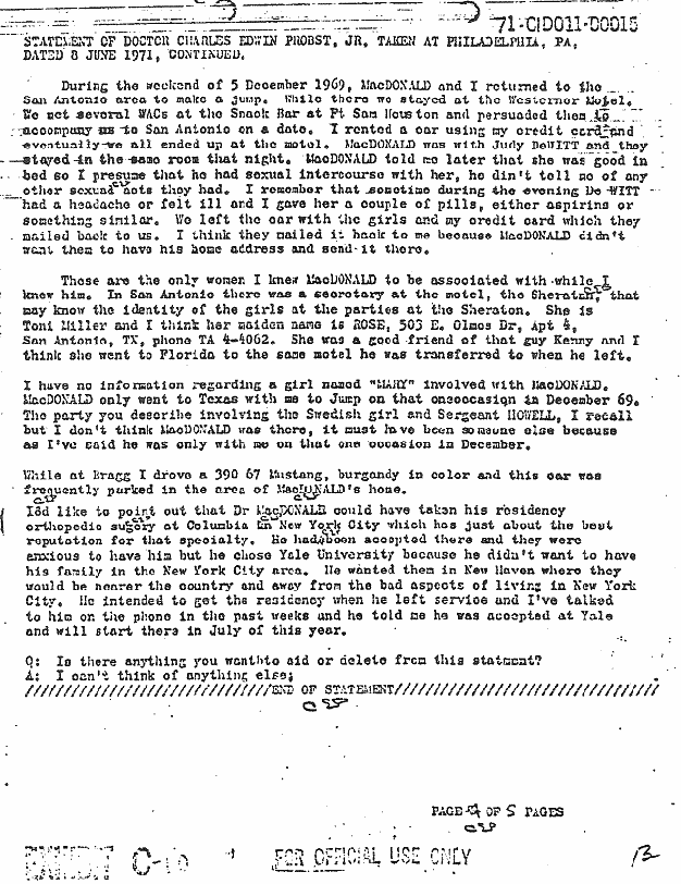 June 8, 1971: Statement of Charles Probst, p. 4 of 5