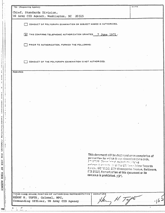 June 1971: Documents re: June 12, 1971 polygraph examination of Bruce Fowler, p. 7 of 7