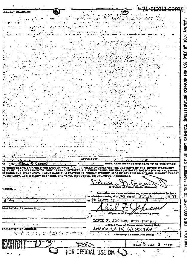 August 9, 1971: Statement of Edwin Casper, p. 2 of 2