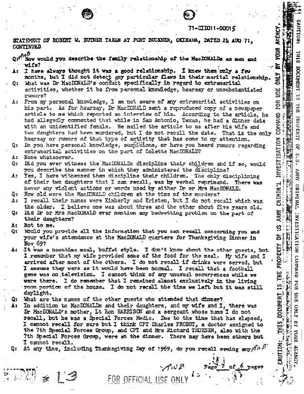 August 24, 1971: Statement of Robert Butner, p. 2 of 6