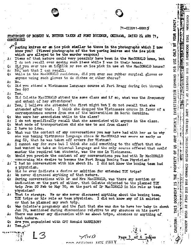 August 24, 1971: Statement of Robert Butner, p. 3 of 6