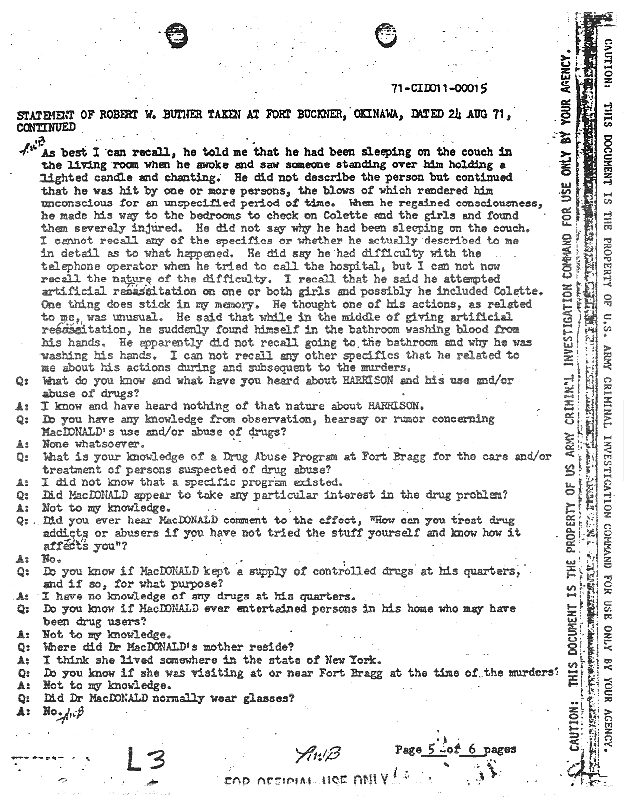 August 24, 1971: Statement of Robert Butner, p. 5 of 6