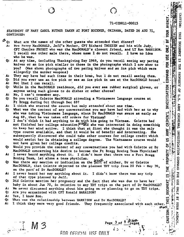 August 26, 1971: Statement of Mary Carol Butner, p. 3 of 6