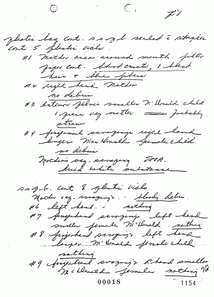 August 31, 1971: Notes of Janice Glisson (CID) re: USACIL Report P-D-FA-C-FP-82-70-R29, p. 1 of 2