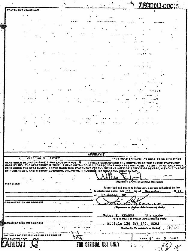 December 17, 1971: Statement of William Ivory, p. 9 of 9