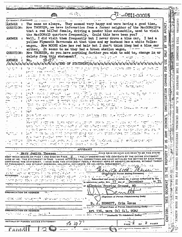 December 17, 1971: Statement of Mary Thoesen, p. 2 of 2