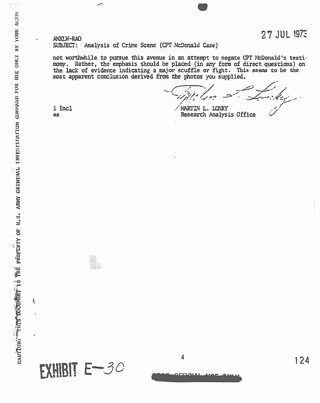 July 27, 1973: Martin Lonky's analysis re: coffee table at crime scene, p. 4 of 5