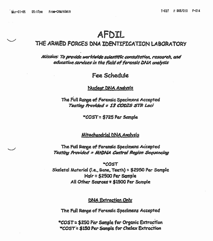 February 20, 2005: Reimbursement Agreement Between DOJ and DNA Registry re: DNA Testing, p. 3 of 4