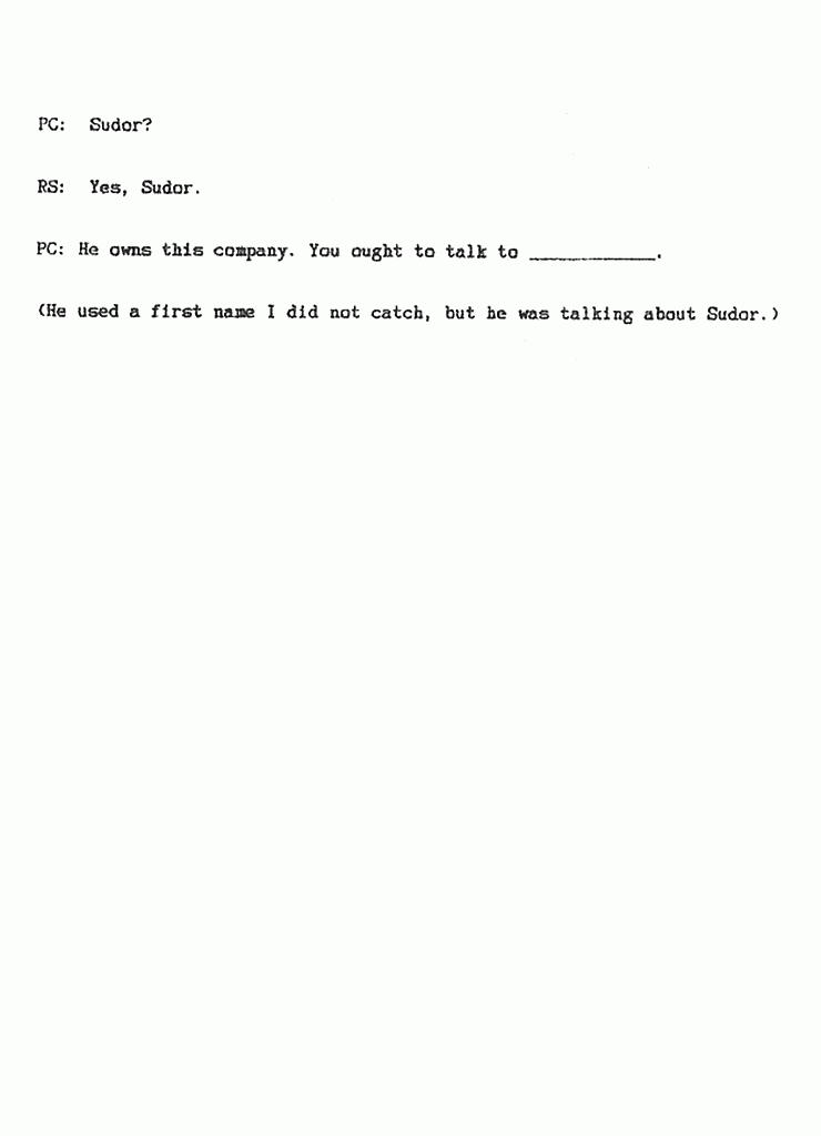 December 15, 1982: Memo from Ray Shedlick re: Inteview with Paul Connolly, p. 6 of 6