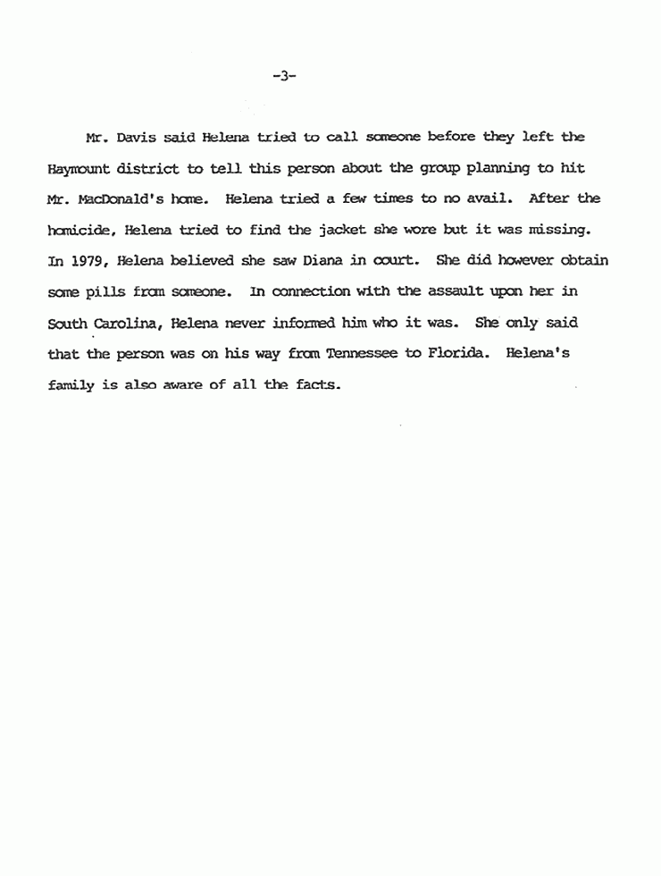 March 2, 1983: Memo from Ray Shedlick re: Interview with Ernest Davis, p. 3 of 3