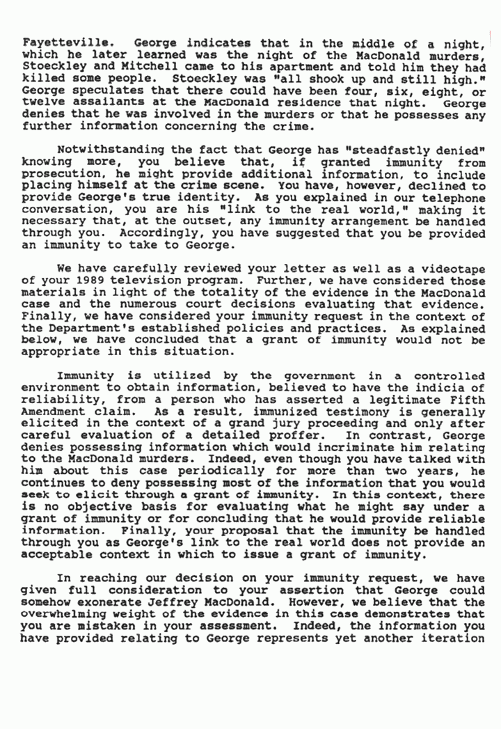 Circa October 1992: Letter from James Reynolds (DOJ) to Ted Landreth, re: suspect George, p. 2 of 5 Circa October 1992: Letter from James Reynolds (DOJ) to Ted Landreth, re: suspect George, p. 2 of 5