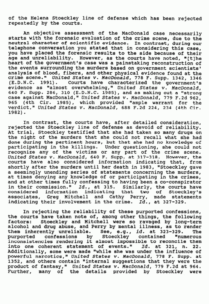 Circa October 1992: Letter from James Reynolds (DOJ) to Ted Landreth, re: suspect George, p. 3 of 5 Circa October 1992: Letter from James Reynolds (DOJ) to Ted Landreth, re: suspect George, p. 3 of 5