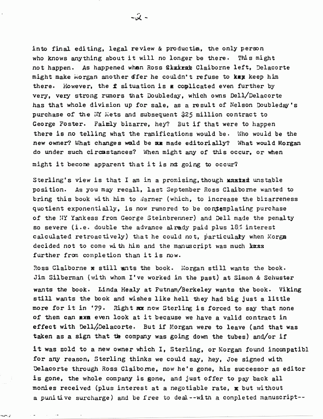 May 4, 1982: Letter from Joe McGinniss to Jeffrey MacDonald re: artistic control, p. 2 of 8