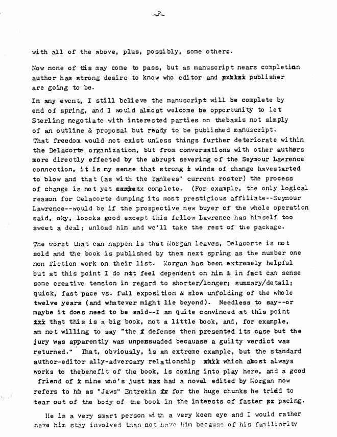 May 4, 1982: Letter from Joe McGinniss to Jeffrey MacDonald re: artistic control, p. 3 of 8