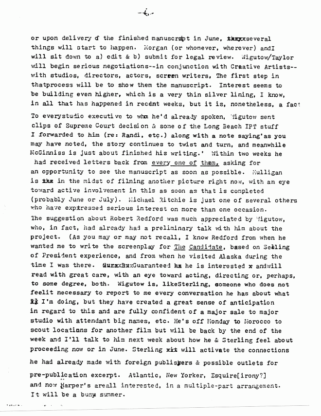 May 4, 1982: Letter from Joe McGinniss to Jeffrey MacDonald re: artistic control, p. 6 of 8